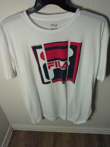 Fila Herren FILA Logo 100 % Baumwolle Rundhalsausschnitt kurzärmeliges T-Shirt XL