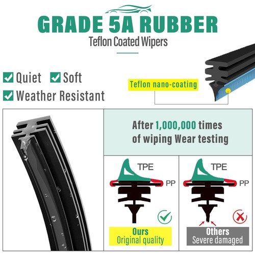 24" 19" 12" Windshield Wiper Blades Replacement for Nissan Armada 2017 2018 ... - Picture 5 of 8