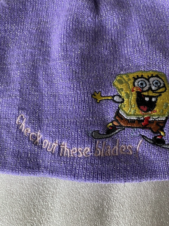 Vintage 2003 Nickelodeon Spongebob Squarepants Purple Beanie Hat Girls One Size - Image 3 of 4