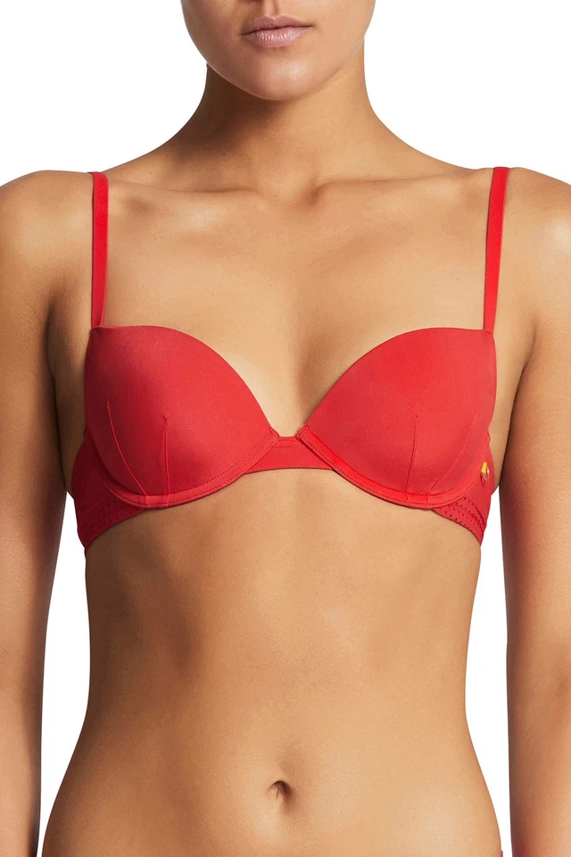 ELLE MACPHERSON Tejido Transpirable Rojo Camiseta Sujetador (32B) & Braga (M) - Imagen 4 de 4