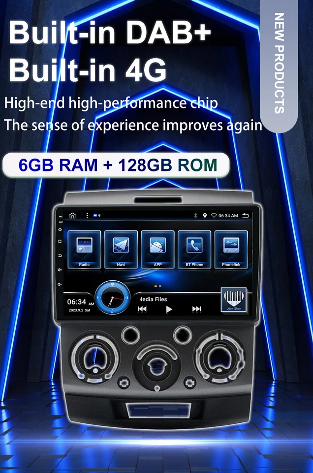 Für Ford Ranger PJ PK 2006-11 Android 14 Auto Radio DAB+ GPS Navi QLED 6GB+128GB - Bild 3 von 4