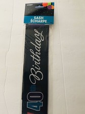Satin Birthday Cheer 40th Birthday Sash: New