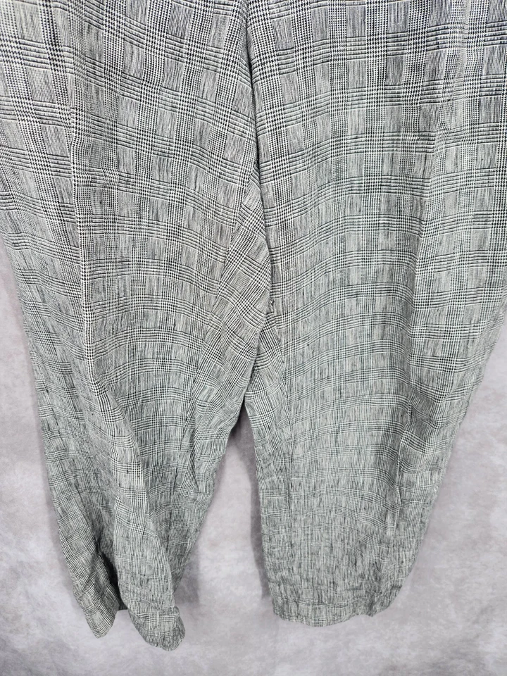 Michael Kors Pants Womens 0 Gray Plaid Chino Trousers Career Wear Linen Preppy - Image 2 of 4