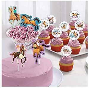 Spirit Adventure Paper Cake Topper Decoration Party Birthday Horses Cupcake 12