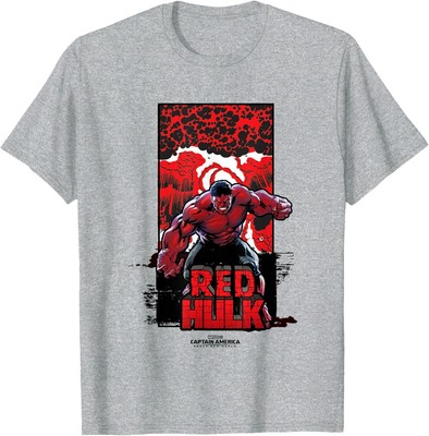 Brave New World Red Hulk Explosion Grey T-Shirt Gift for Fans Full Size S-4XL