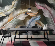 3D Feather Geometry Colorful Self-adhesive Re...