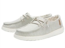 New Hey Dude Wendy Youth linen beige slip-on Little Girls shoes Size 12 Youth