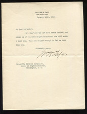 William Taft 27th President Signature on 1915 Letter on His Stationary P5005h