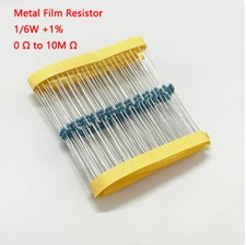 Resistencia de película metálica 100 piezas 1/6 W error ± 1 % rango de valor completo 0 Ω a 10 M Ω