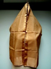 VTG Dusty Rose Mauve Satin Border 10 1/4 x 51 Long Scarf Italy EUC