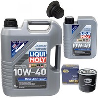 MotoröL Set 10W-40 6 Liter + ÖLfilter SM 109 + Schraube FüR Opel Frontera A 2.4