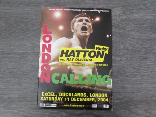 Ricky Hatton v Ray Oliveira 2004 Excel Docklands London Boxing Programme
