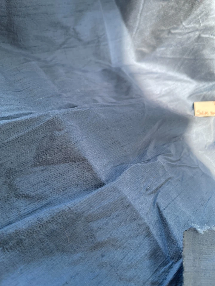 Telas iridiscentes Shantung 100 % seda calidad de diseñador - ¡¡azul cobalto!!! Foto 4 de 4