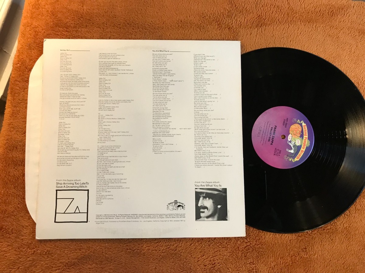 Valley Girl Frank & Moon Zappa og Record EP Vinyl BARKING PUMPKIN