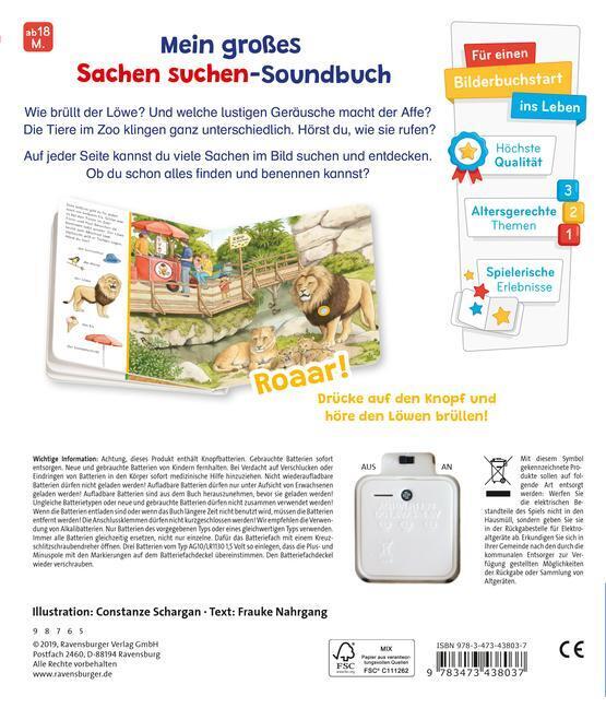 Thumbnail - Sachen Suchen, Sachen Hören: Zoo | Frauke Nahrgang | Buch | Sachen