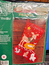 Bucilla Gallery of Stitches Felt Stocking Kit "Manger Scene" 15" Diagonal SUSAN