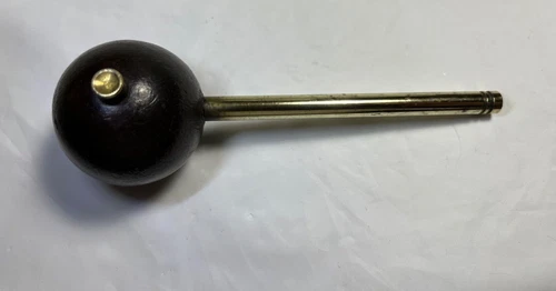 Ball Starter Round Handle Wood/Brass Black Powder Muzzleloader ~ 5 1/2"