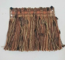 3" Brush Fringe - Brown Cinnamon Gold (Java) Chenille Drapery Upholstery sew 
