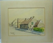 1969 J.Smets Watercolor Painting Schipstraat Kalfort