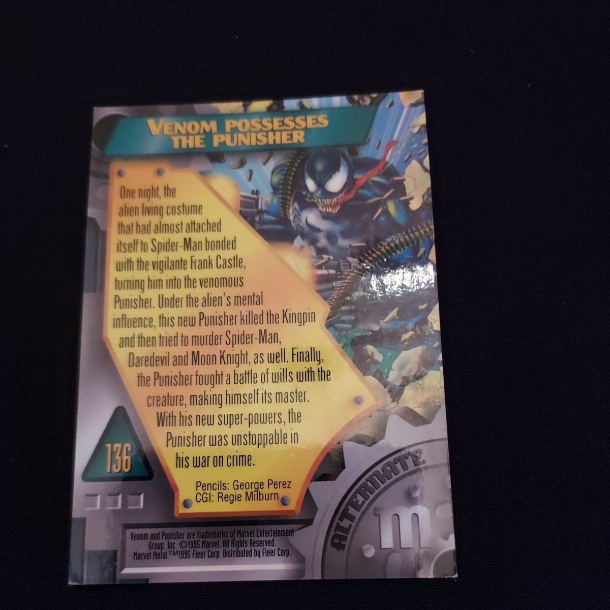 1995 Marvel Metal Venom Alternate M #136 VENOM POSSESSES THE
