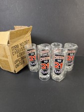 Lot of 6 21st Birthday Shot Glasses Plastic Cheers to 21 Years NIP 2003 Vintage