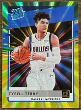 2020-21 Donruss HOLO GREEN & YELLOW LASER #216 TYRELL TERRY Dallas Mavericks RR