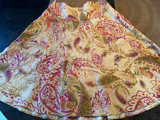LAUREN RALPH LAUREN SKIRT WOMENS SZ 4 LINEN FLORAL PAISLEY ROMANTIC FAIRY