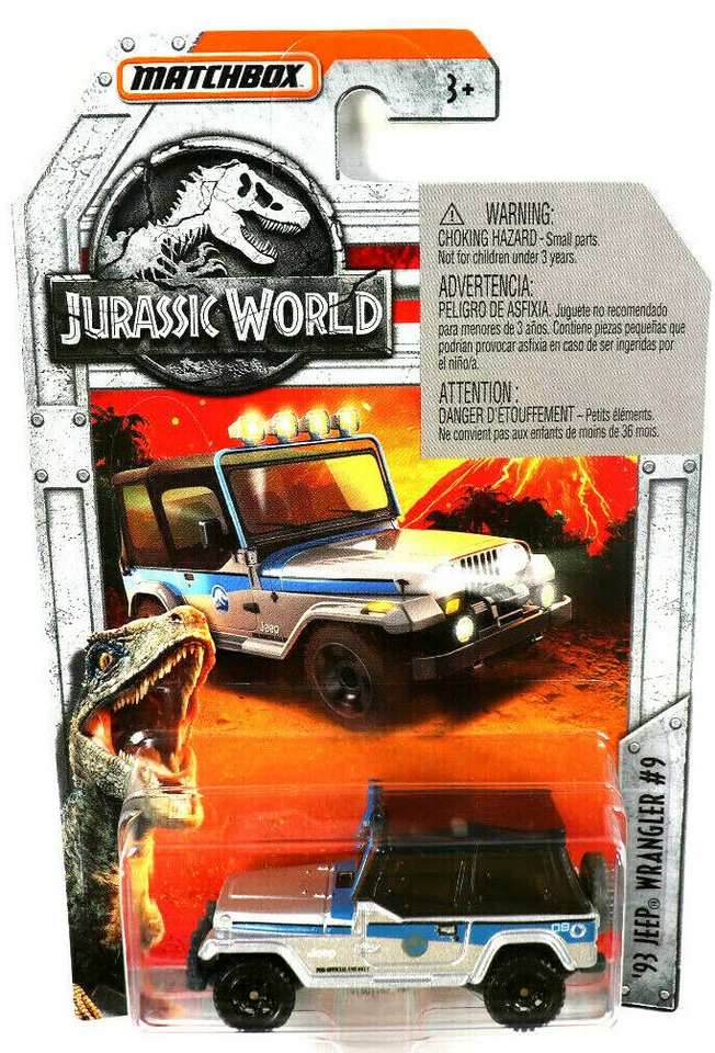 MATTEL Matchbox Autos Cars Jurassic World `93 Jeep Wrangler #9
