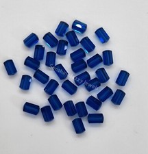 12pc Swarovski Crystal Capri Blue 7.5x5mm Cylinder 5230 Beads; Vintage 