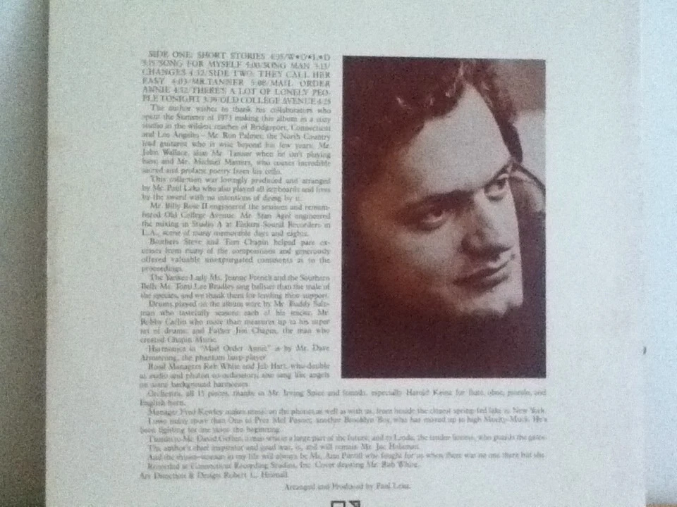 HARRY   CHAPIN       LP     SHORT   STORIES   - Image 2 of 4
