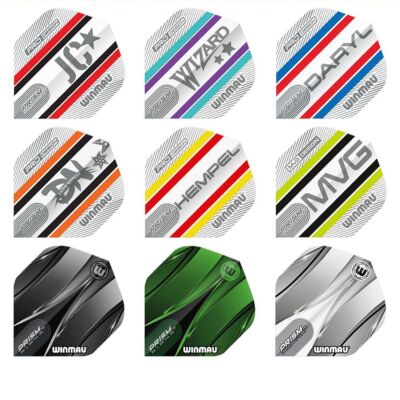     12x WINMAU Dart Flights Flys Standard Prism MvG Cullen Whitlock Gurney