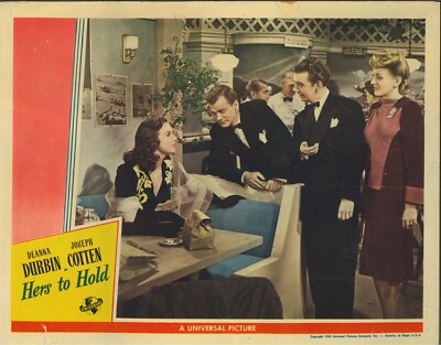 Hers to Hold Original US Lobby Card Deanna Durbin Joseph Cotton 1943