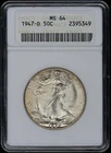 1947-D Walking Liberty Half Dollar ANACS MS64