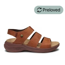 KURU Footwear CODA Muse Sandal Medium Width Cognac Brown Size 12 Mens