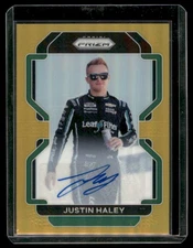2022 Panini Prizm Gold Signatures Justin Haley Auto 08/10 #18 Kaulig Racing