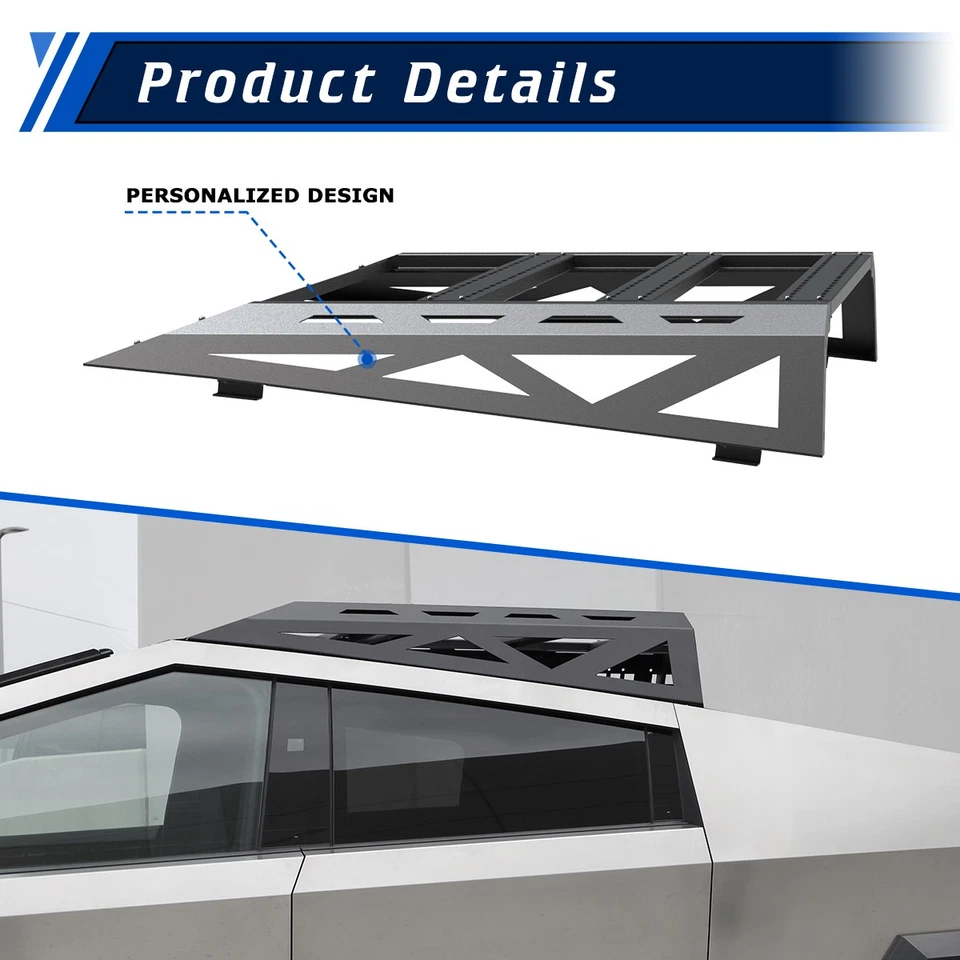Modular Design Roof Rack Cross Bar Roll Bar Steel For 2024-2025 Tesla Cybertruck Foto 2 de 4