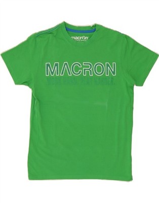 MACRON Mens Graphic T-Shirt Top Small Green Cotton BS01
