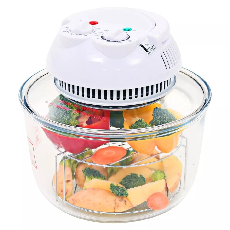 10L Halogenofen Heißluftofen Konvektionsofen mit Erweiterungsring Backofen Glas - Bild 3 von 4