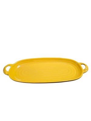 Threshold Yellow Stoneware Serving Platter Oval w/ Handles 16'' Target Farmhouse