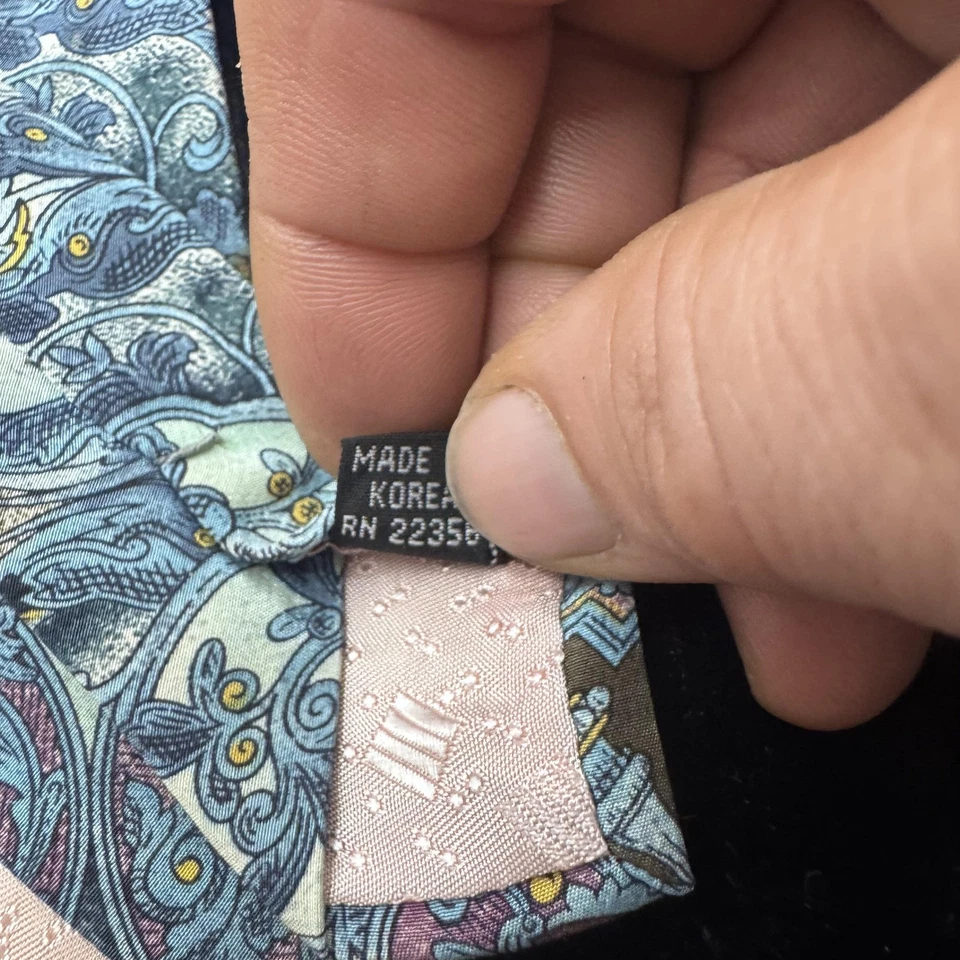 Corbata Colección Adolfo 29 Para Hombre Seda Paisley Patrón Floral Clásico Años 90 Ko Foto 4 de 4