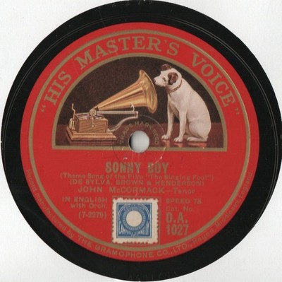JOHN McCORMACK 78 - SONNY BOY - JEANNIE I DREAM OF LILAC TIME - EX CONDITION