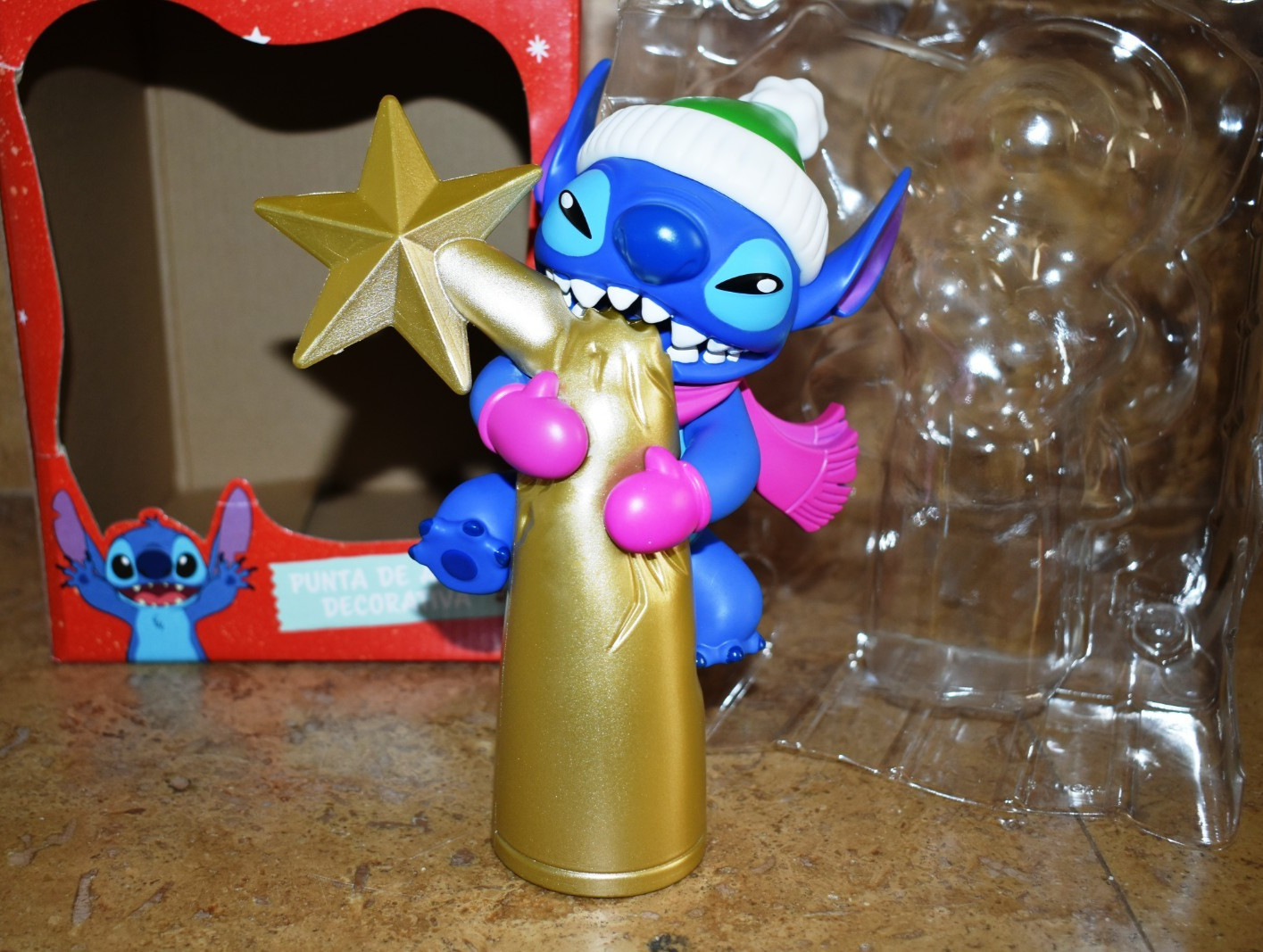 EXCLUSIVO LIMITADO Disney Lilo & Stitch Biting Star Árbol de Navidad Topper Figura