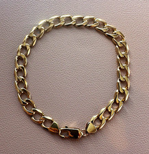 9ct Solid Yellow Gold Curb Link Chain Bracelet Approx 9 1/4" & 17 Grams