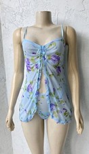 VTG Victoria's Secret Y2K Babydoll Set Cami Top Fairy Mesh Coquette Size Small