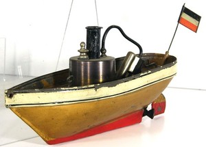 c1900 LIVE STEAM ENGINE MOTOR BOAT / STEAM LAUNCH By ERNST PLANK ORIGINAL PAINT