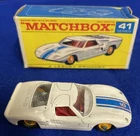 Vintage 1970 Lesney Matchbox #41 Ford G.T. w/Original Box England