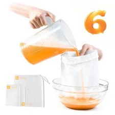Nut Milk Bag Reusable 6 Pcs 20"x20"/12"x12"/12"x8" Cheese Cloths for