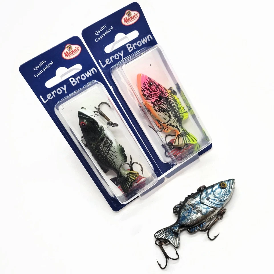(3) Vintage Tom Manns "Leroy Brown" Crankbait Bass Fishing Lure Lot • Eufaula AL - Image 2 of 4