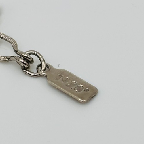 1928 Schmuck schwarze Perlenkette Silber filigran Anhänger viktorianisch Gothic Vintage - Bild 4 von 5