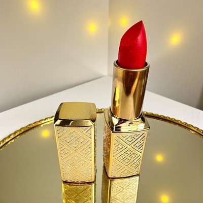 VTG Givenchy Rouge Couture Lipstick 304 Rouge Double Satin Gold Case Unused Box